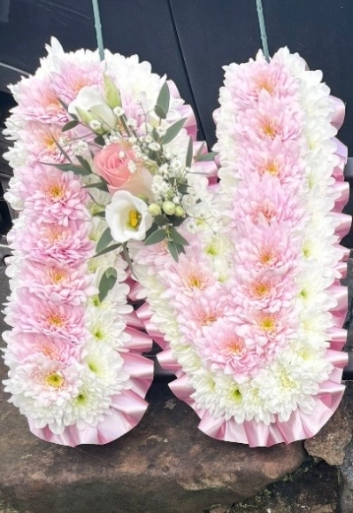 Ribbon Edged Double Tone Chrysanthemum Letters